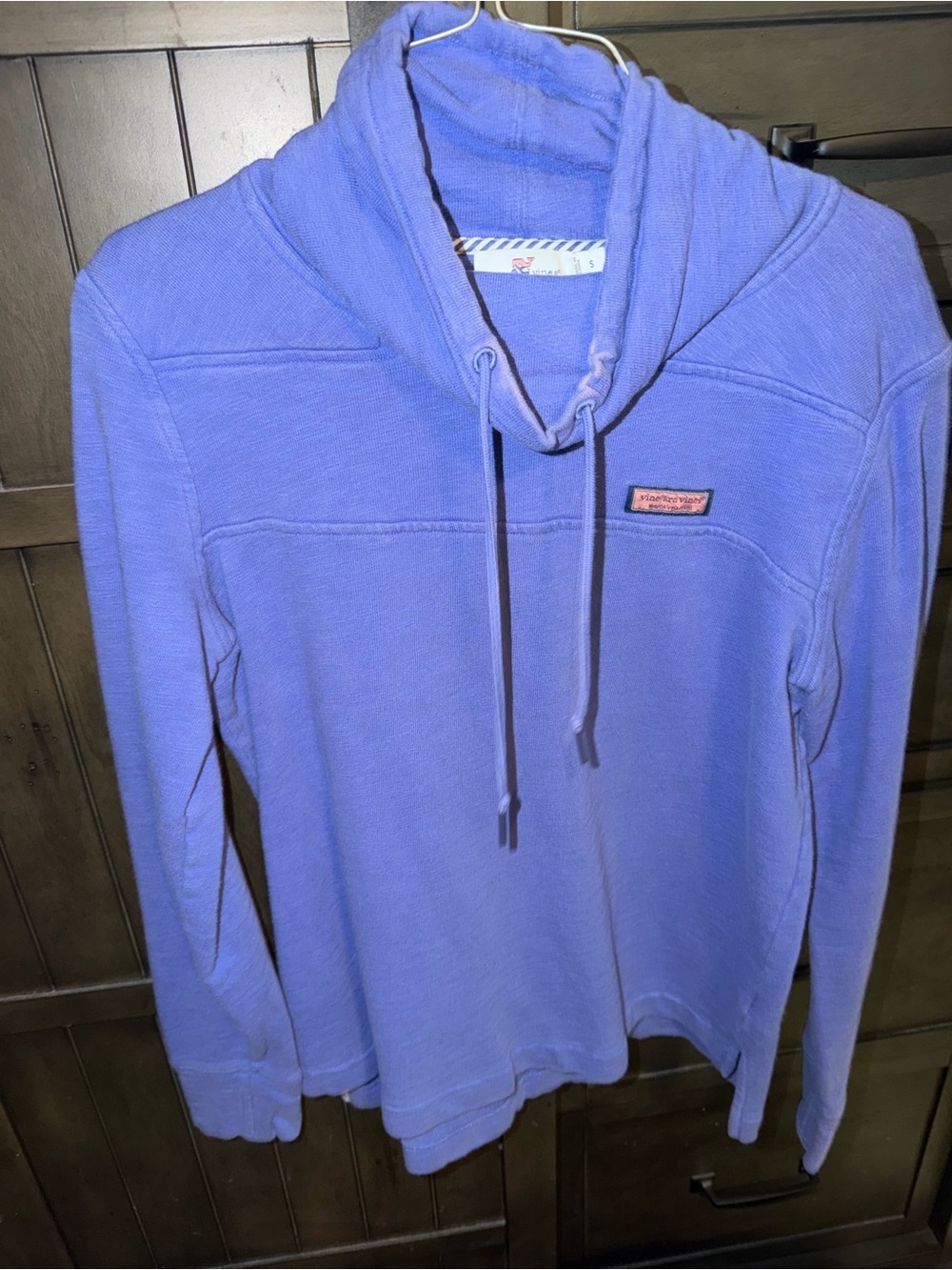Vineyard Vines Lilac Funnel Neck Pullover with Drawstring
